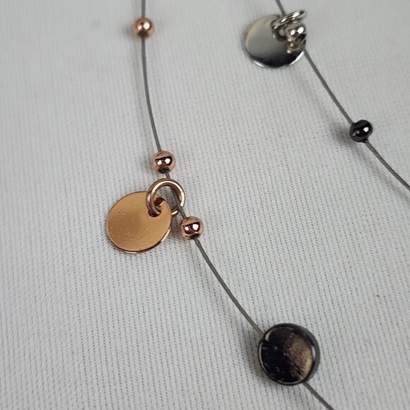 FAC Silver Disc Chime Double Necklace - Picture 3 of 6